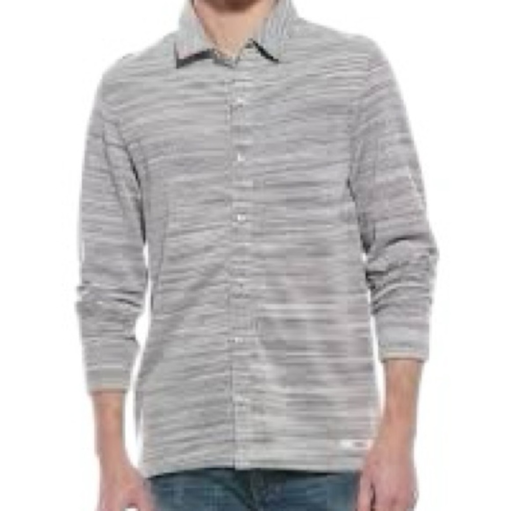 Scotch and Soda Mens ecletic grandpa Pique button‎ up shirt sz Large